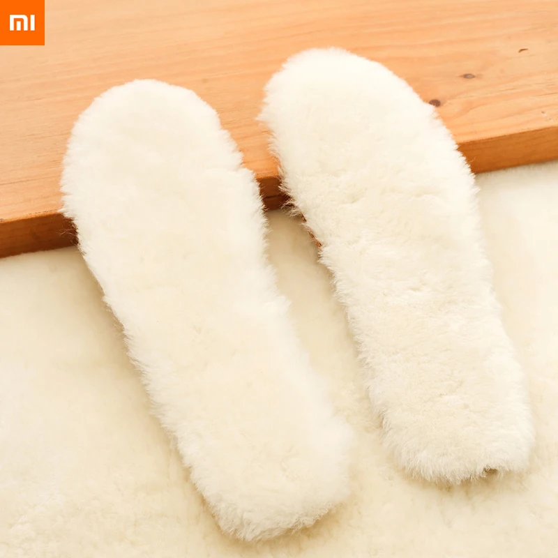 Xiaomi Youpin, овечья кожа, пробковая стелька, теплоизоляция, сохраняющая тепло, мягкая, зимняя, натуральный мех, термостельки для ботинок, кроссовок
