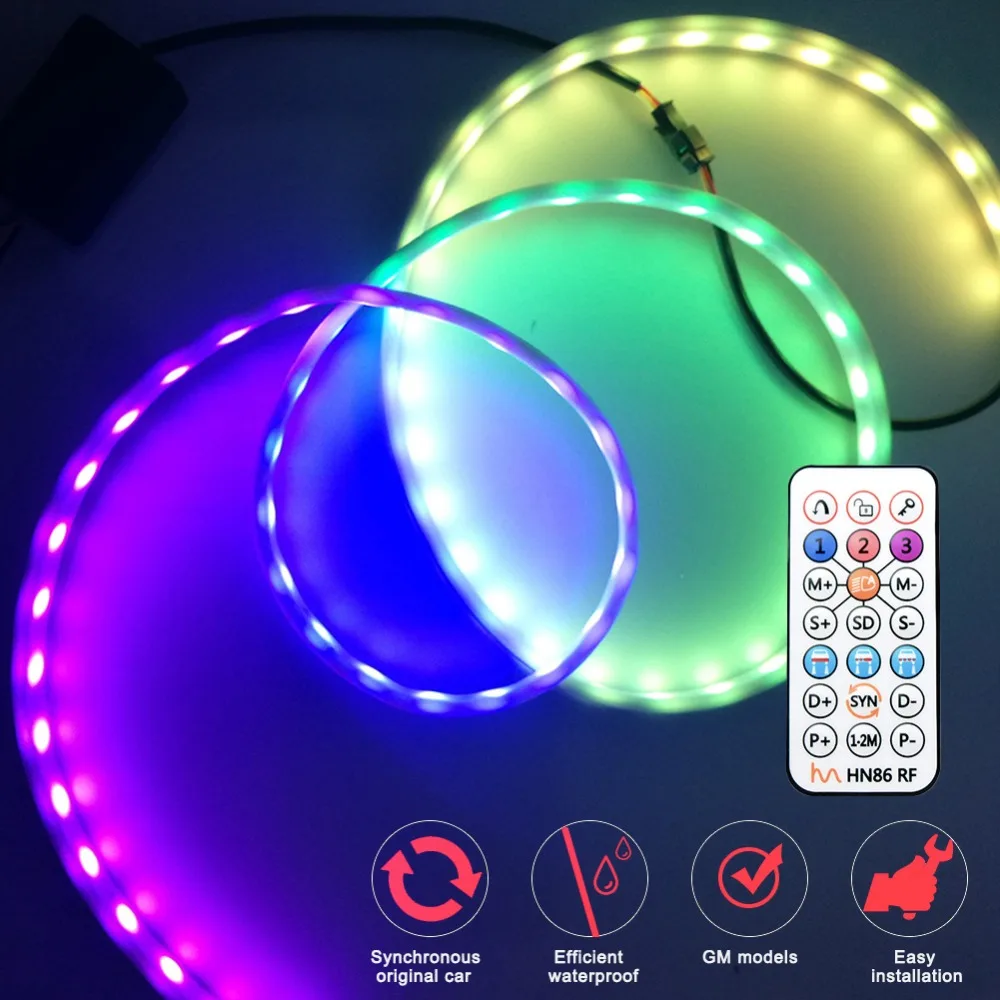 Горячая Распродажа 1,2/1,5 м Автомобильный светодиодный фонарь RGB Хвостовая коробка стример шатер красочный сигнал поворота Стоп-сигнал с пультом дистанционного управления