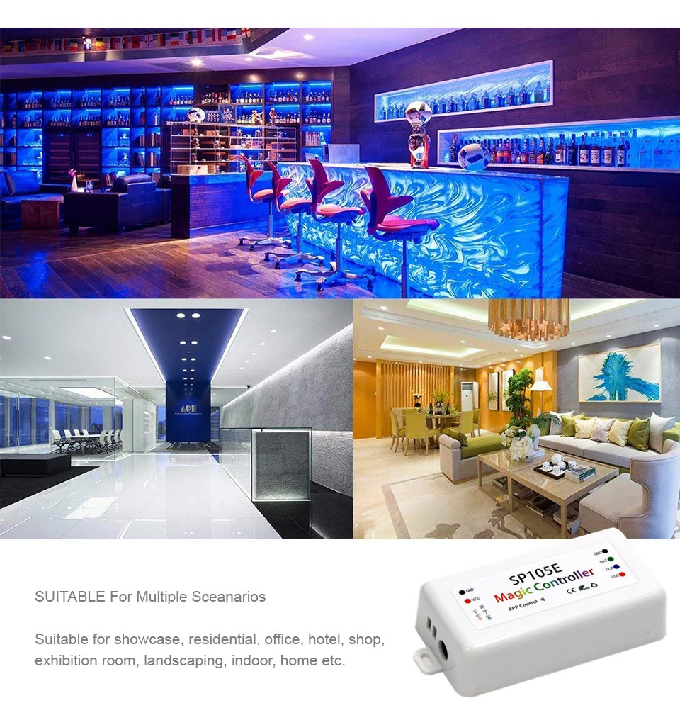 SP105E DC5-24V Симфония светодиодный контроллер Bluetooth WS2812 WS2801 APA102 светодиодный пиксель полосы светильник с контроллером