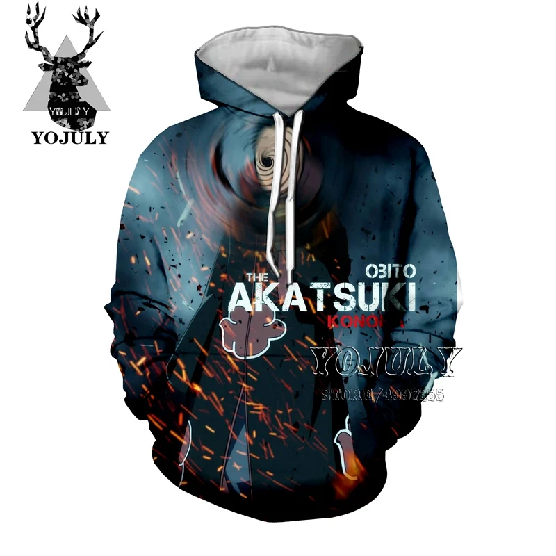 YOJULY Naruto hot sale Hoodies Jacket boy girl teens 3D Hoodie Cosplay Akatsuki Hoodies Sweatshirt streetwear hip hop Anime C113