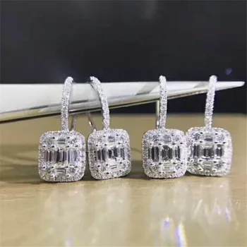 

Original 925 sterling silver Dangle Earring T shape Dimaond Jewelry Party Wedding Drop Earrings for Women Bridal Gift