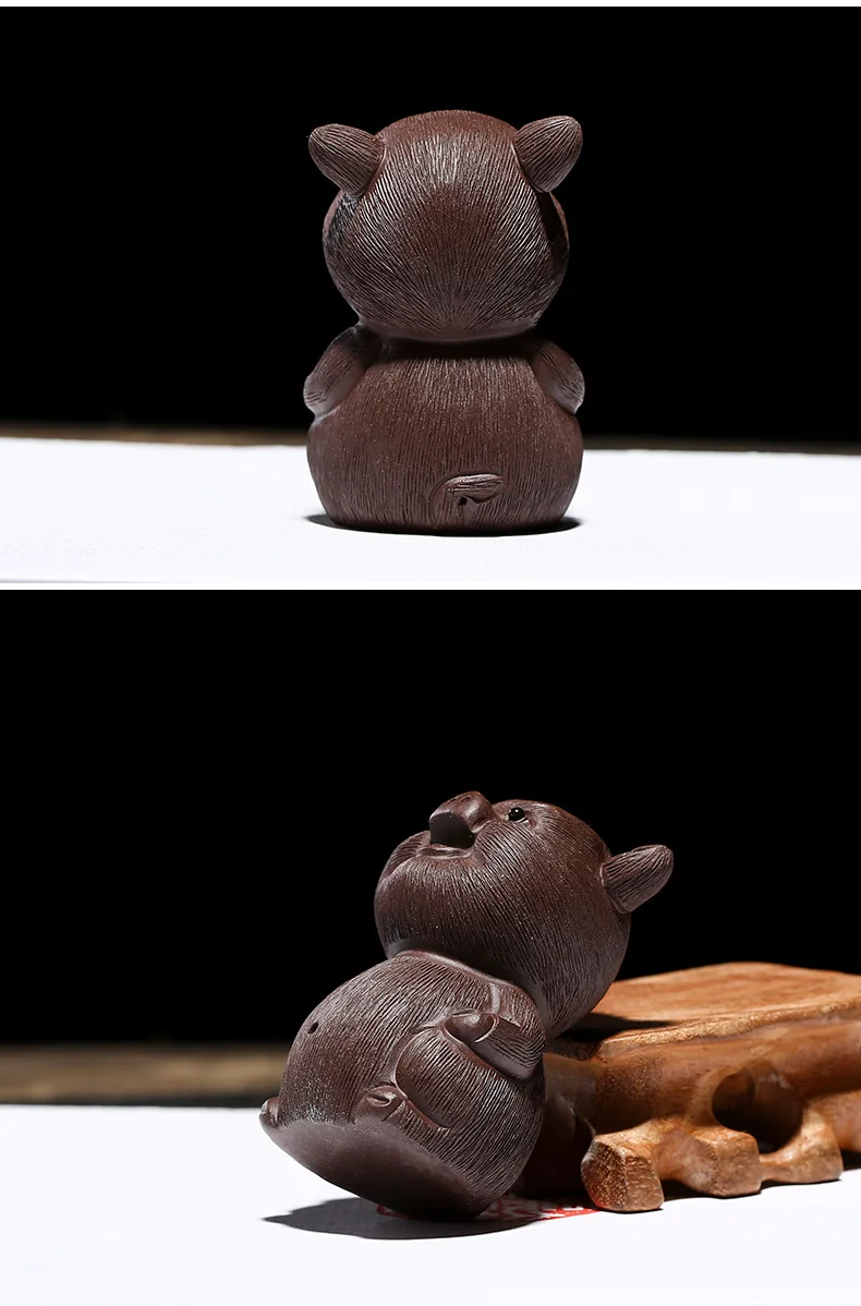Galling Clay Pigskin Tea Ornaments Wholesale Customizable Manufacturers Handmade Small Ornaments Zodiac Pig Tea Set Accessories