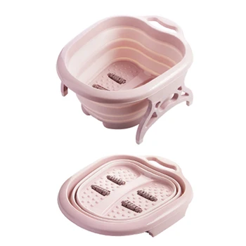 

1PCS Foldable Plastic Spa Footbath Massage Bucket Laundry Bathroom Footbath Basin Foot Bath Bucket Collapsible Reduce Pressure
