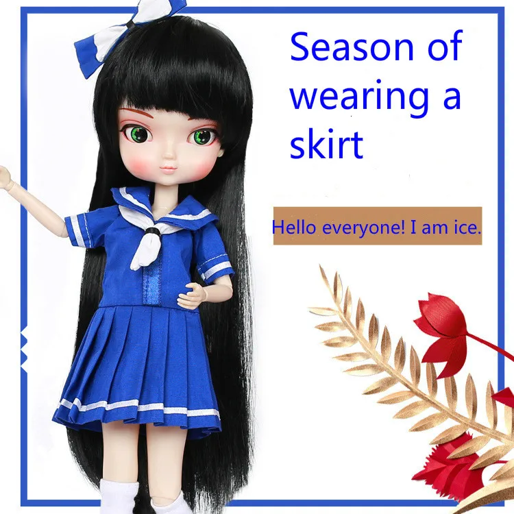 Bing Bings clothes Bbgirl; большие размеры 35-сантиметр 1/6Bjd Sd в кукольном стиле для подтяжки лица одежда древних модные юбки для костюма Чонсам для девочек простой рисунок - Цвет: Bing Bings clothes
