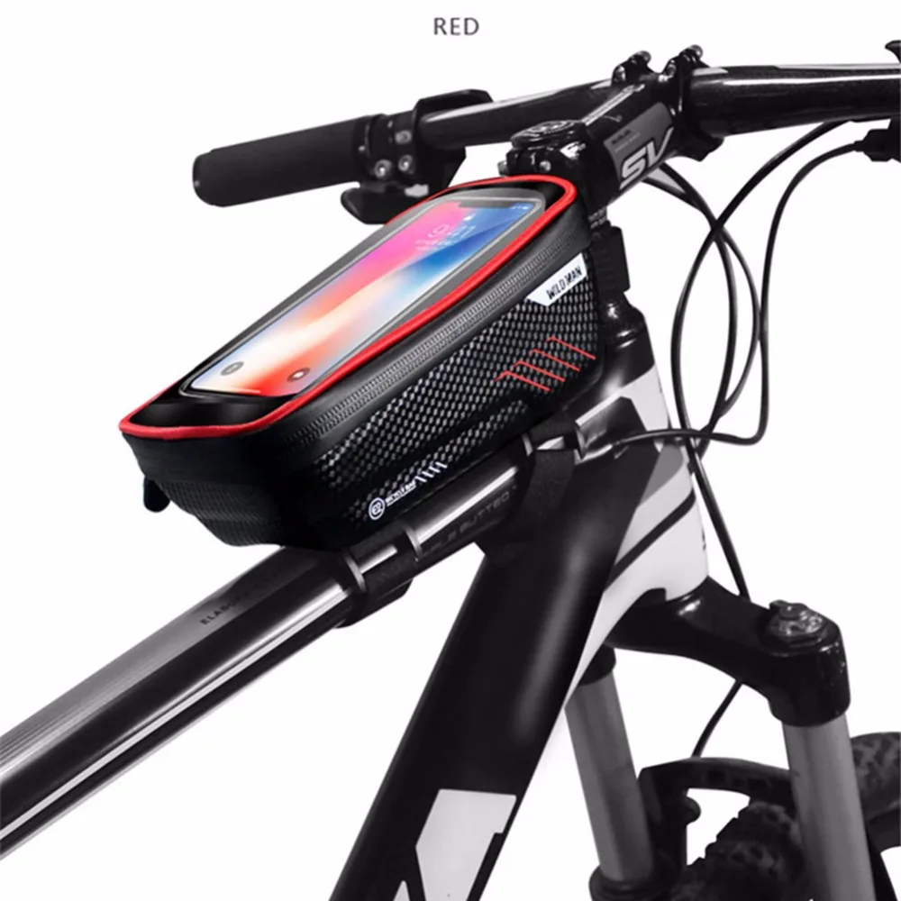 Сумка для горного велосипеда для велоспорта Водонепроницаемая MTB Передняя сумка 6,2 дюймов Чехол для мобильного телефона для велосипеда Топ труба сумка Велоспорт аксессуар