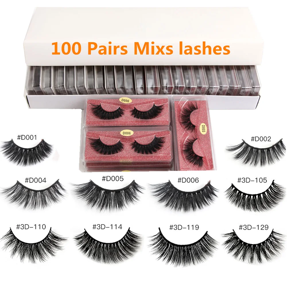 

MAGEFY Wholesale 20/30/50/100 Pairs 3D Mink Eyelashes Lashes Box Thick Volume Makeup False Eyelashes Fluffy Mink Lashes Reusable