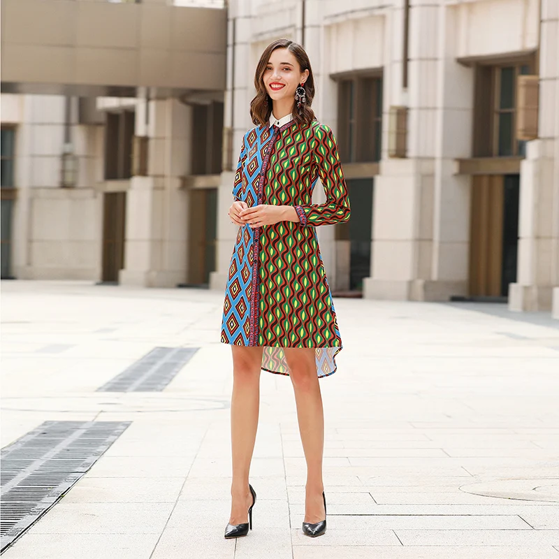 

Xiaomoli the new fall dress with long sleeves, irregular shape and color, shows youthful vigor in the fall of 2020