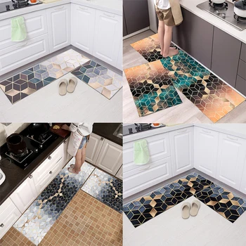 Geometry Waterproof Oilproof Kitchen Rug 2