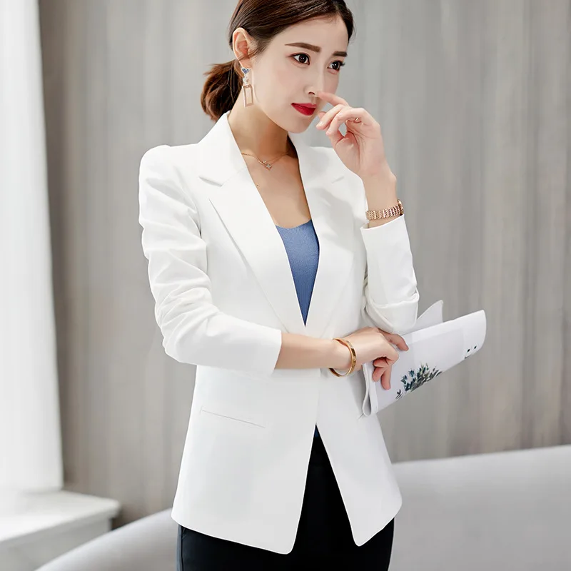 

Suit Jacket Women's 2019 Autumn New Style Korean-style Slim Fit Slimming Workplace Long Sleeve Ol Casual Versatile Outdoor Suit