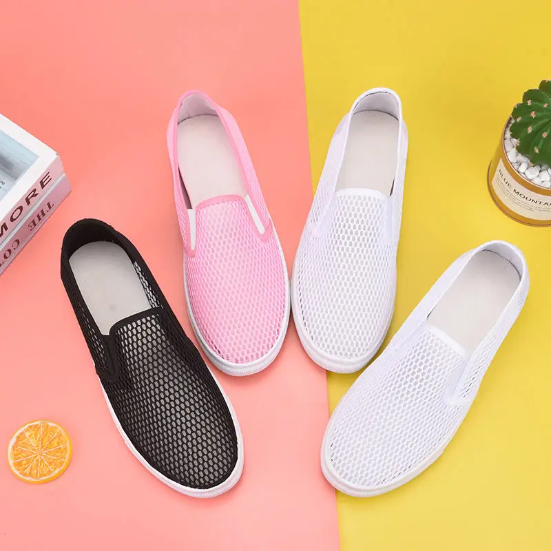 Tenis Feminino Women Sneakers Flats Ladies Casual Vulcanized Shoes Walking Spring Summer Mesh Breathable Slip On Female Fashion
