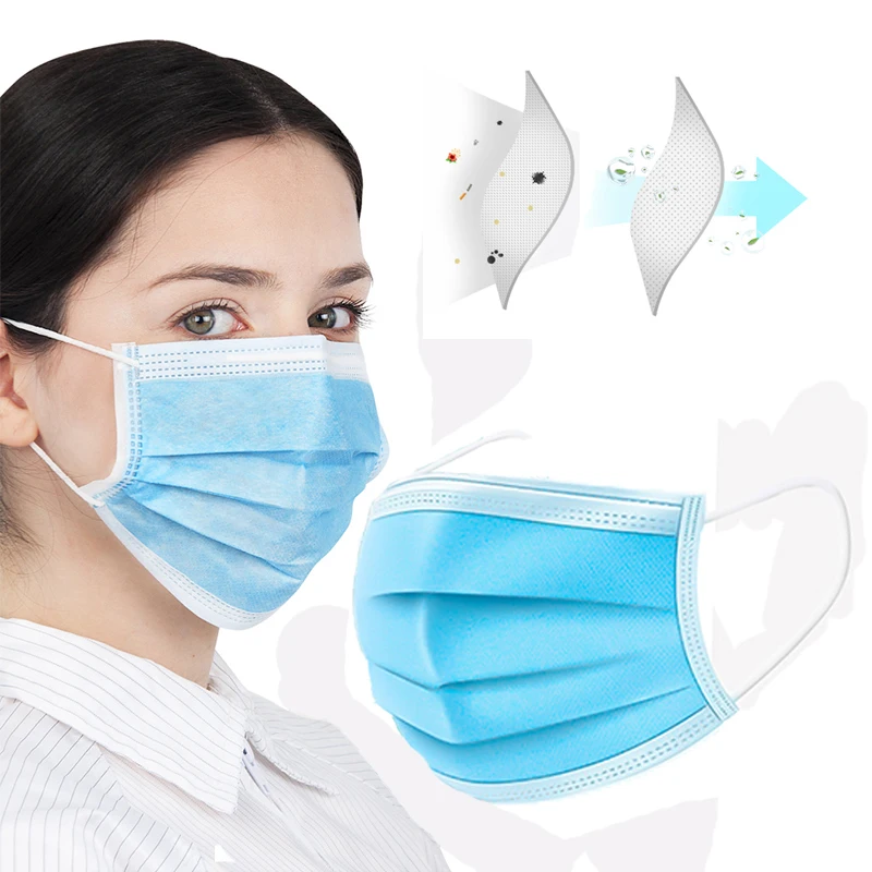 

10/20/30/50pcs Disposable Masks Mouth Mask 3-Ply Anti-Dust Nonwoven Elastic Earloop Salon Mouth Protection Unisex Face Mask