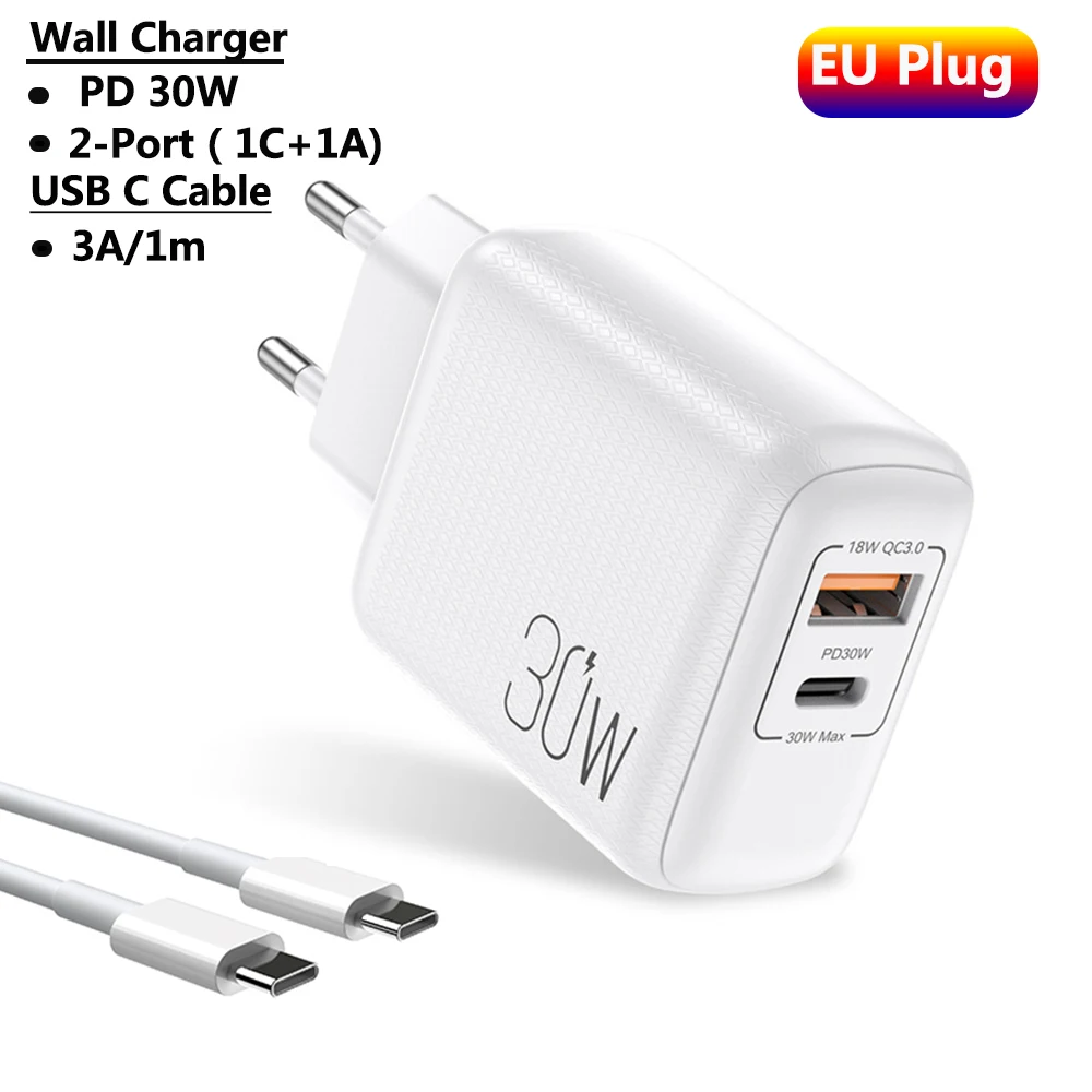 best 65w usb c charger USB Type-C Fast Charger PD 30w PPS 25W QC3.0 For Macbook Ipad Samsung S21 Iphone 12 Xiaomi Mobile Phone  Quick Charging Adapter powerbank quick charge 3.0 Chargers
