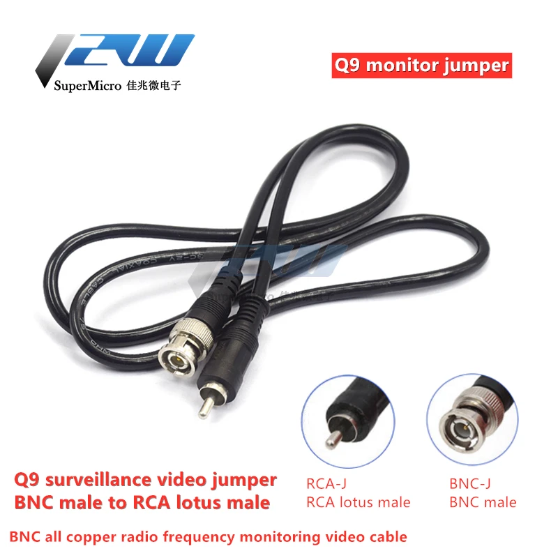 1 м/3 фута Мужской коаксиальный кабель Разъем bnc к rca видео адаптер для CCTV камеры