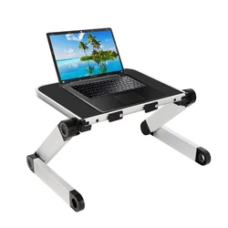 Support de Table ergonomique en aluminium pour ordinateur Portable, PC, Notebook, Lapdesk, pour TV, canapé lit, avec tapis de souris 