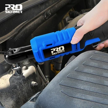 

PROSTORMER 12V Electric Ratchet Wrench 3/8 inch 45NM Torque Cordless Battery Wrench 2000mAh Two Batteries 9 Sockets Power Tools