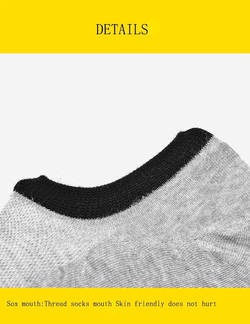Black White Gray Fashion Casual Men Socks High Quality Cotton Socks Invisible Slippers Shallow Mouth Mesh No Show Socks 6 pairs
