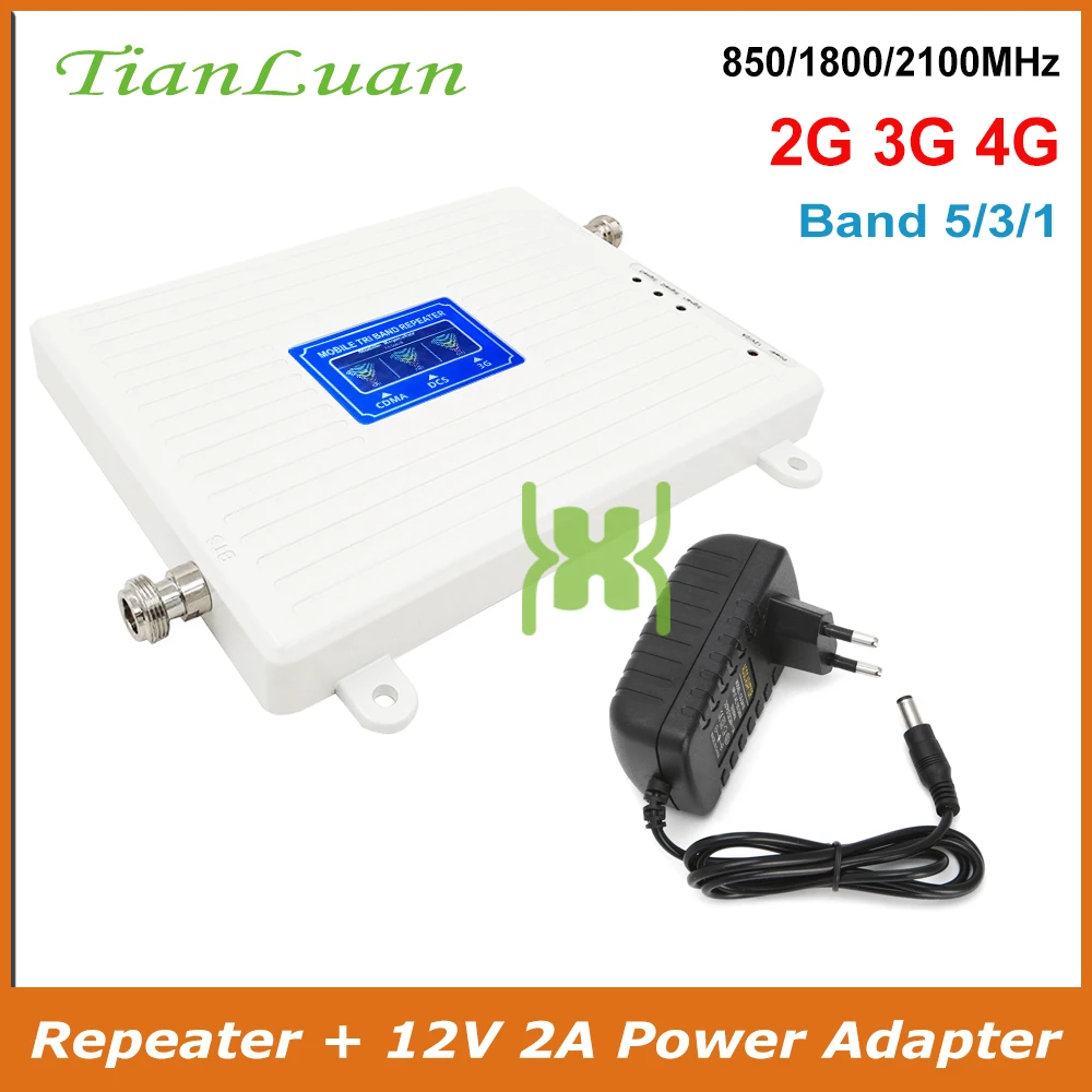 TianLuan усилитель сигнала мобильного телефона 2G 3g 4G CDMA 850MHz LTE DCS 1800MHz W-CDMA UMTS 2100MHz повторитель сигнала сотовой связи
