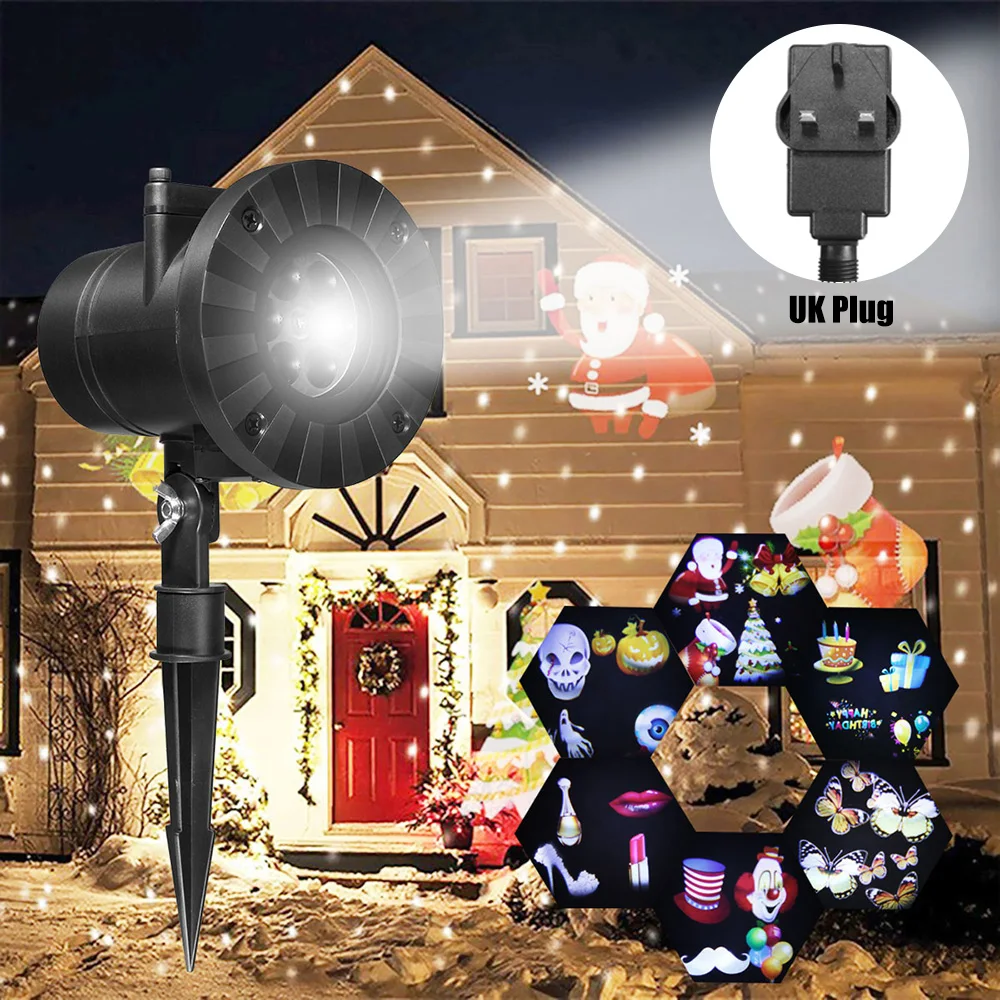 Waterproof Moving Laser Projector Lamps 6 Patterns LED Stage Light For Christmas New year Party Light Landscape Garden Lamp