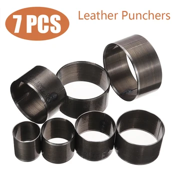 

7pcs Punch Tool Mould Iron Knife Mold Leathercraft Round Shape Leather Bell Cutter Knife Mold Die Template Cutting Punching Tool