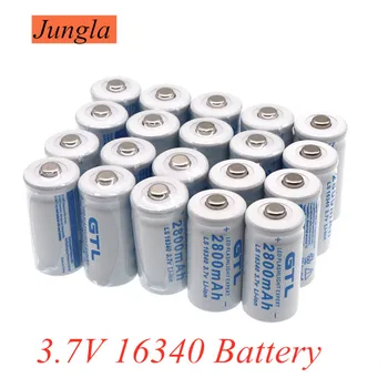 

New 3.7V 2800mAh Lithium Li-ion 16340 Battery CR123A Rechargeable Batteries 3.7V CR123 for Laser Pen LED Flashlight Cell