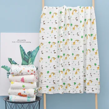 

Baby Bath Towel Muslin Children's Bathrobe Pure Cotton Six-layer Gauze Newborn Baby Bath Towel Children's Blanket 105*105cm