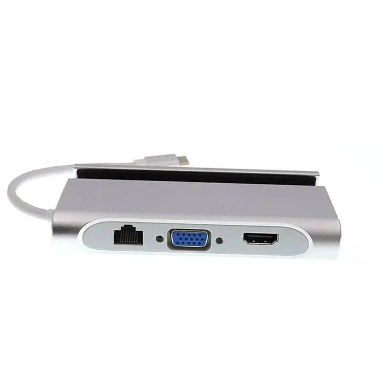 7в1 Usb C к 4K Hdmi Vga Rj45 Ethernet Usb 3,1 порт type C зарядный адаптер концентратор