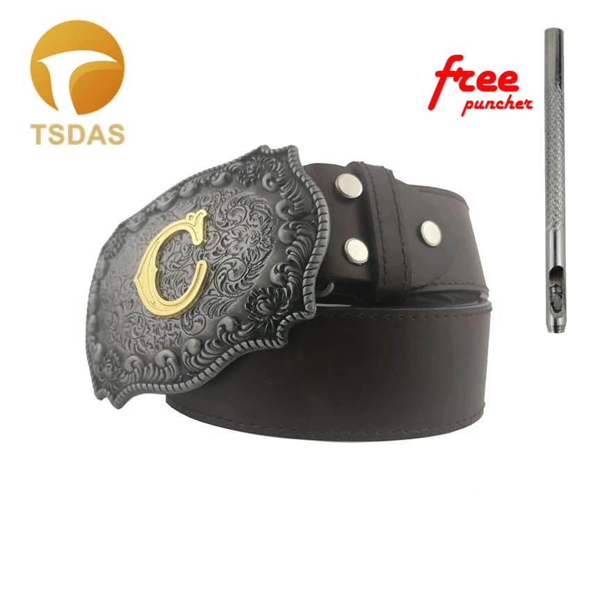 mens initial belt buckles