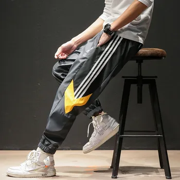 

2019 Autumn Black Solid Plus Size M-5XL Men Harem Hip Pop Patchwork Pants Trousers Streetwear Hombre Casual Fashion Cargo Pant