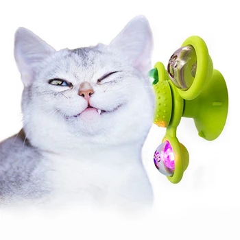 

Pet Cats Windmill Toys Puzzle Whirling Turntable With Brush Cat Play Game Toys Windmill Kitten Interactive Toys Pet Supplies NEW