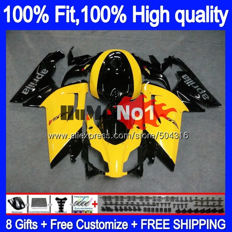 Инъекции для Aprilia RS-125 RSV125 R желтый черный 34MC. 9 RS 125 2006 2007 2008 2009 2010 2011 RS125 06 07 08 09 10 11 обтекатель
