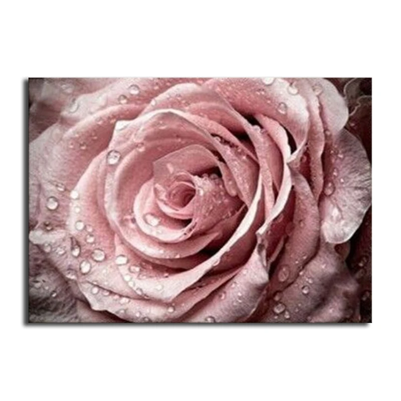 5D DIY Diamond embroidery flower Full Square Diamond mosaic roses Full Round Diamond painting Cross stitch pink color landscape