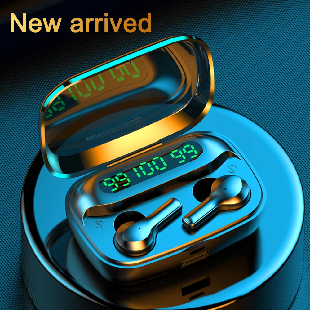New R3 Bluetooth Earphone Private Model Led Digital Display Call Function Headphone Binaural Stereo Earbuds for Xiaomi Huawei