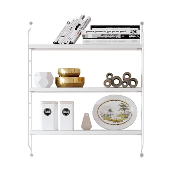 

Nordic string wall hanging racks wrought iron multi-layer bookshelf living room TV wall decoration free combination