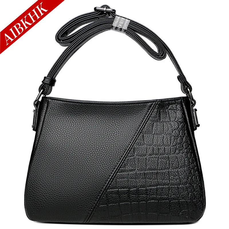

M640 New Style Middle-aged WOMEN'S Leather Bags Mommy Bag Elegant Crocodile Pattern Joint Shoulder Bag