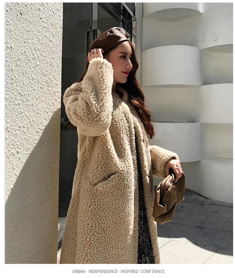 Winter Women Thick Warm Long Faux Fur Coat Female Brand High Quality Fluffy Fur Jacket Plus Size Loose Parkas teddy coat LY711