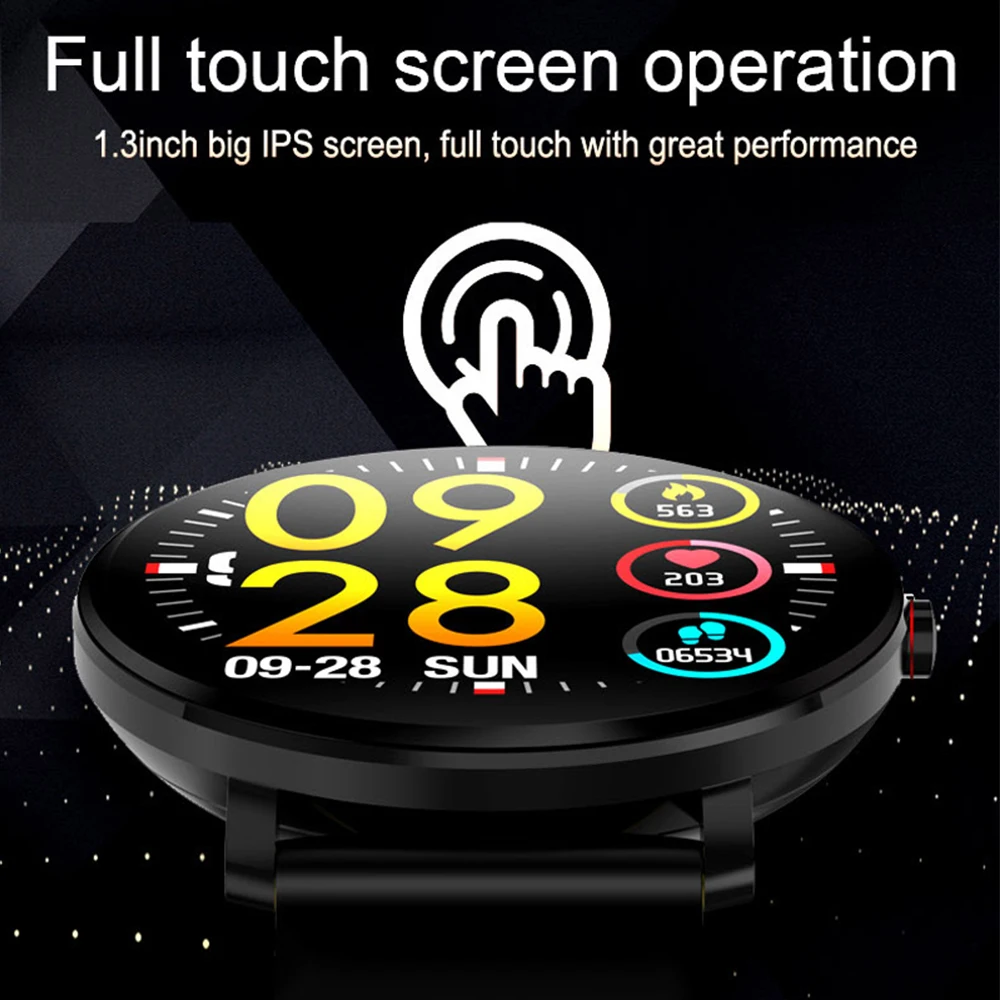 ESEED K9 smart bracelet 1.3 inch full touch screen thin IP68 sport heart rate Fitness tracker for ios android pk xiaomi band 4