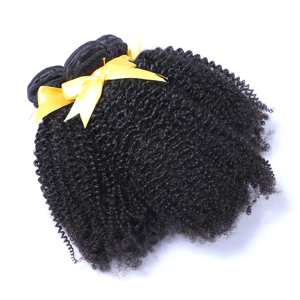 Mongolian Natural Afro Kinky Curly Bundles For Black Women 100% Human Hair Weave Extensions 4B 4C Remy Hair Riya