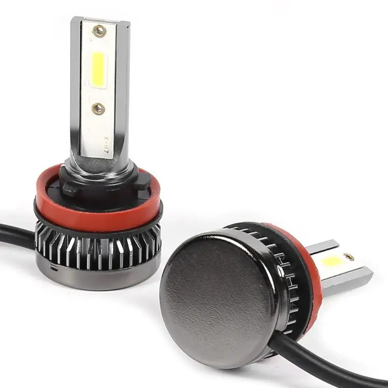 VODOOL 2 шт. Мини Автомобильный светодиодный фонарь H4 H7 H11 9005 COB 9-36V 36W 6000LM 6000K Водонепроницаемый белый свет авто фары лампы