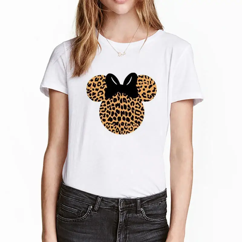 Women T-Shirt Mouse Minnie Ear Shirt Girl Tumblr Minnie Tee shirt Hipster Matching T shirt Cute Holiday Female Tops Tees