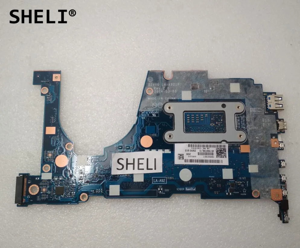Материнская плата SHELI для Lenovo Yoga 2 13 с фотографическим процессором память 4G I3 4030U