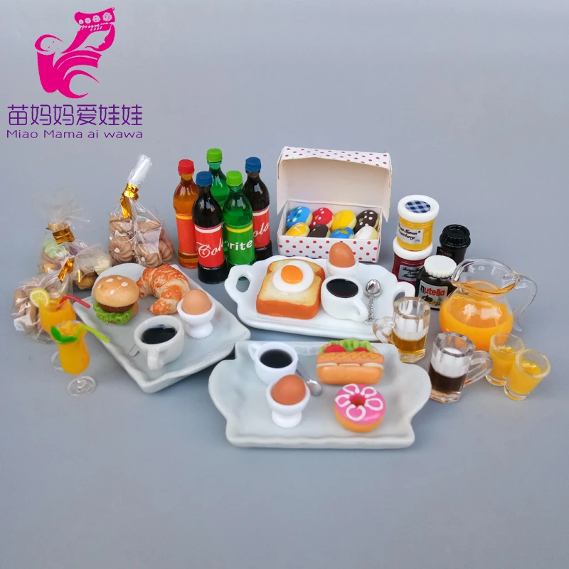 Mini comida pan cola bebida modelo cocina desayuno postre para muñeca barbie blythe casa de muñecas diy Accesorios|Muñecas| - AliExpress