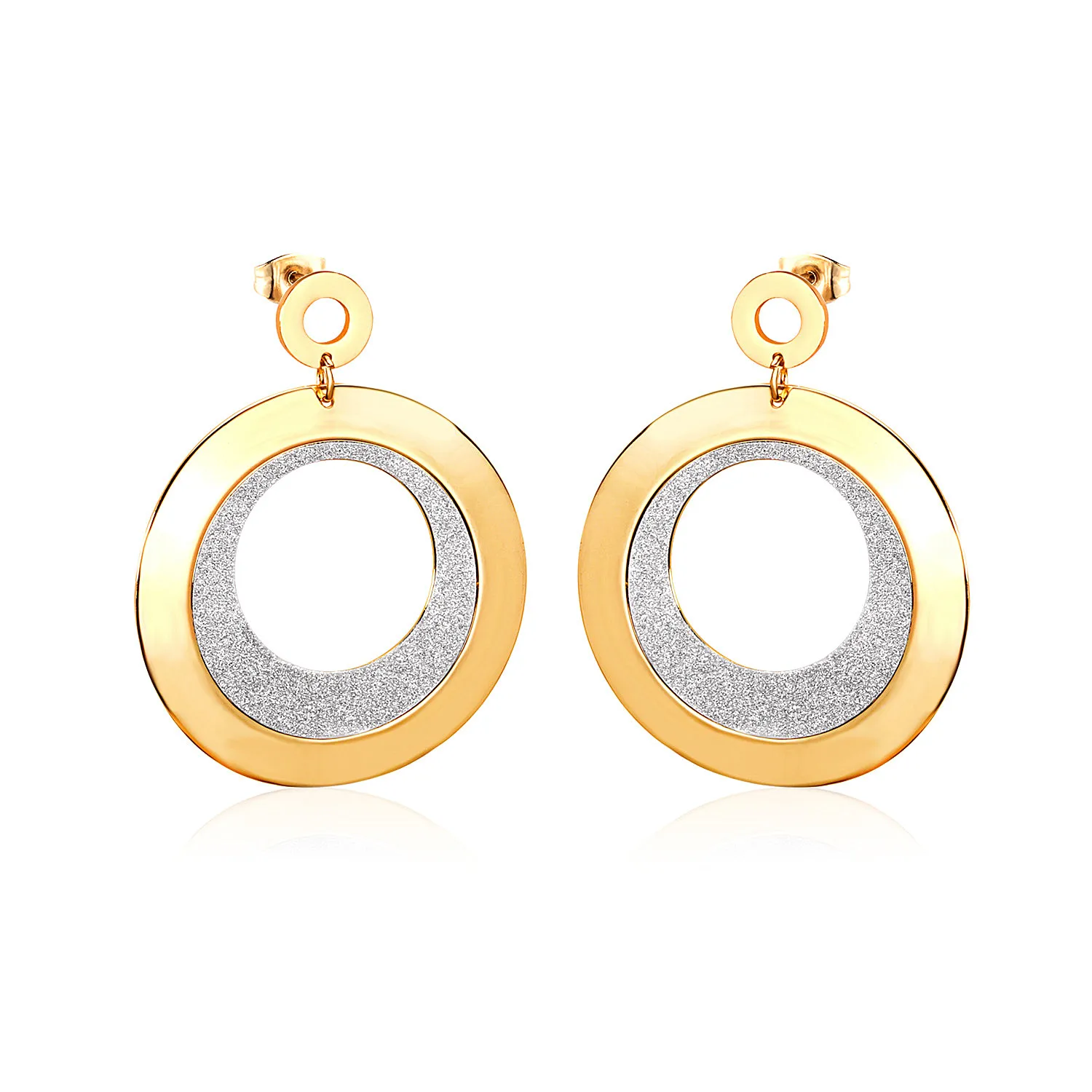 Роскошные круглые висячие серьги из нержавеющей стали модные ювелирные изделия