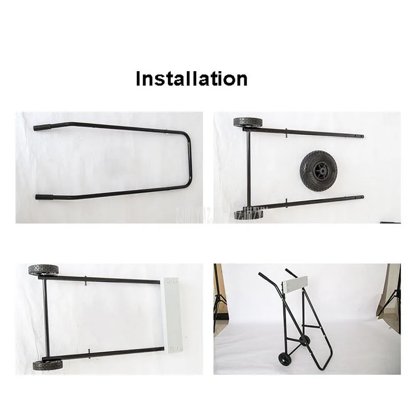 Poratble Foldable Boat Outboard Motor Trolley Folding Cart Carrier Steel Pipe Stonger Engine Motor Stand Trolley Max Load 75kg