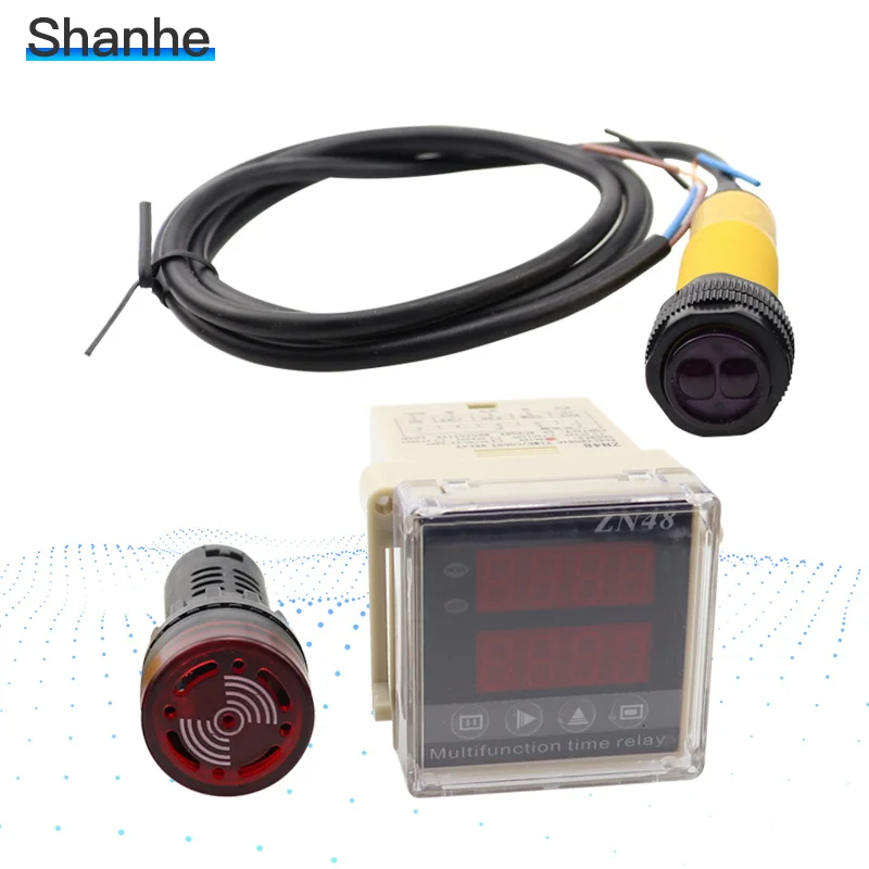 

counter + alarm + adjustable photoelectric switch sensor 10-30cm