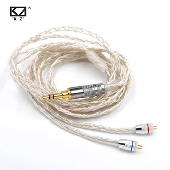 

KZ Braided Silver Cable Headphone Upgrade Wire Plated Wire Earphone Cable 0.75mm Pin Diy Detachable Audio Cord For ZST ZS10 AS10