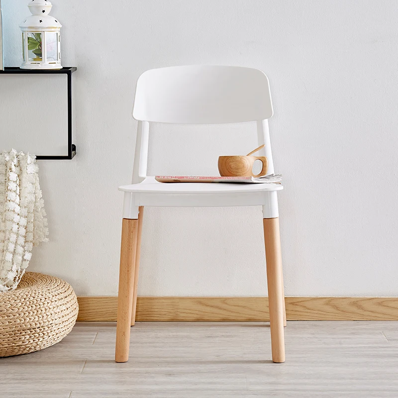 

Nordic Fashion Solid Wood Plastic Chairs Dining Chairs for Dining Rooms Modern Restaurant Furniture Study Bedroom Dining Chairs