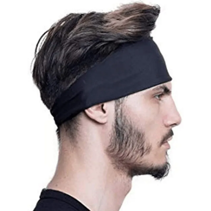 Sports Headbands Men Sports Headbands Solid Cotton Elastic Hair Bands Headscarf Bandage Yoga Sweatbands Running Fitness Knot Hairbands