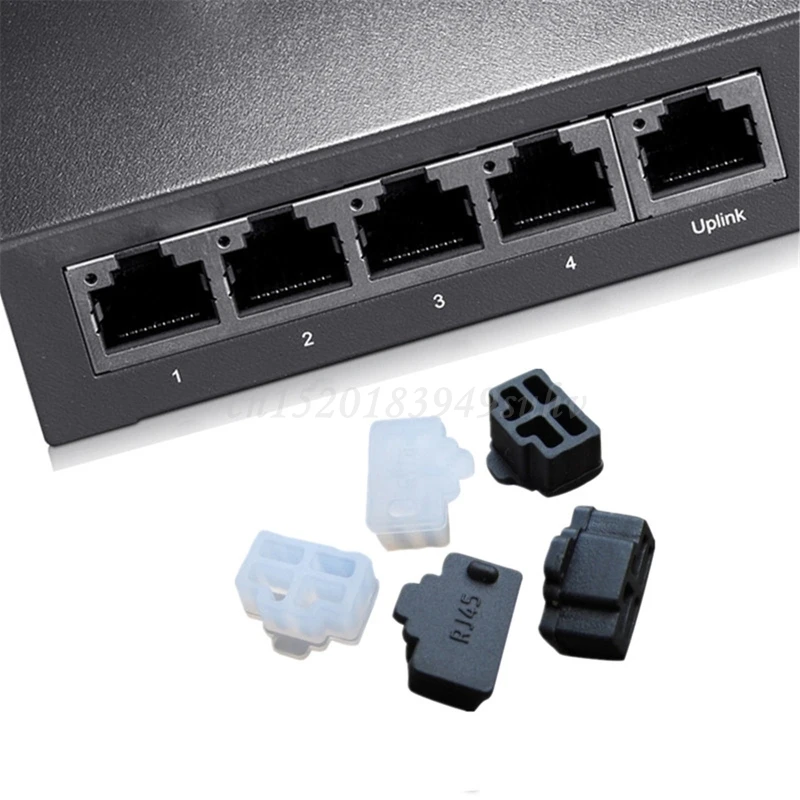 Puerto Hub Ethernet RJ45 Protector de tapa de cubierta antipolvo, enchufe RJ45, enchufe antipolvo para ordenador portátil, enrutador, conector RJ45, unids/lote, 100