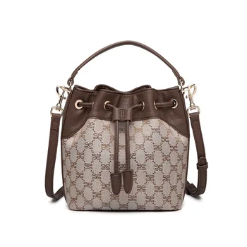 

2020 New Style Printed Women's Mini Drawstring Bucket Bag Atmospheric Messenger Bag Small Bag