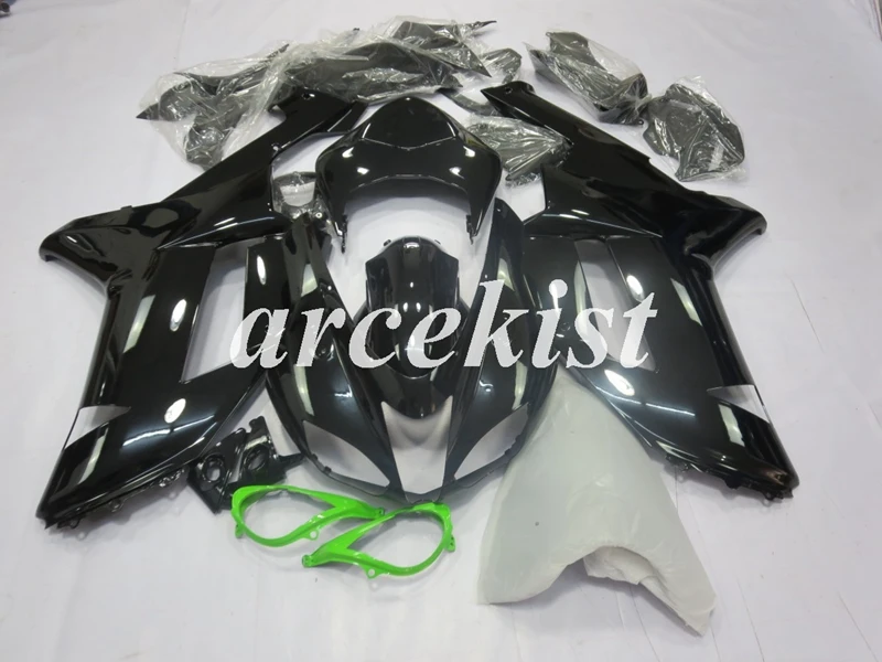 black 4 подарки ABS полный обтекатель комплект подходит для kawasaki Ninja ZX6R 636 2007 2008 07 08 6R ZX-6R Кузов Набор зеленый черный яркий - Цвет: black